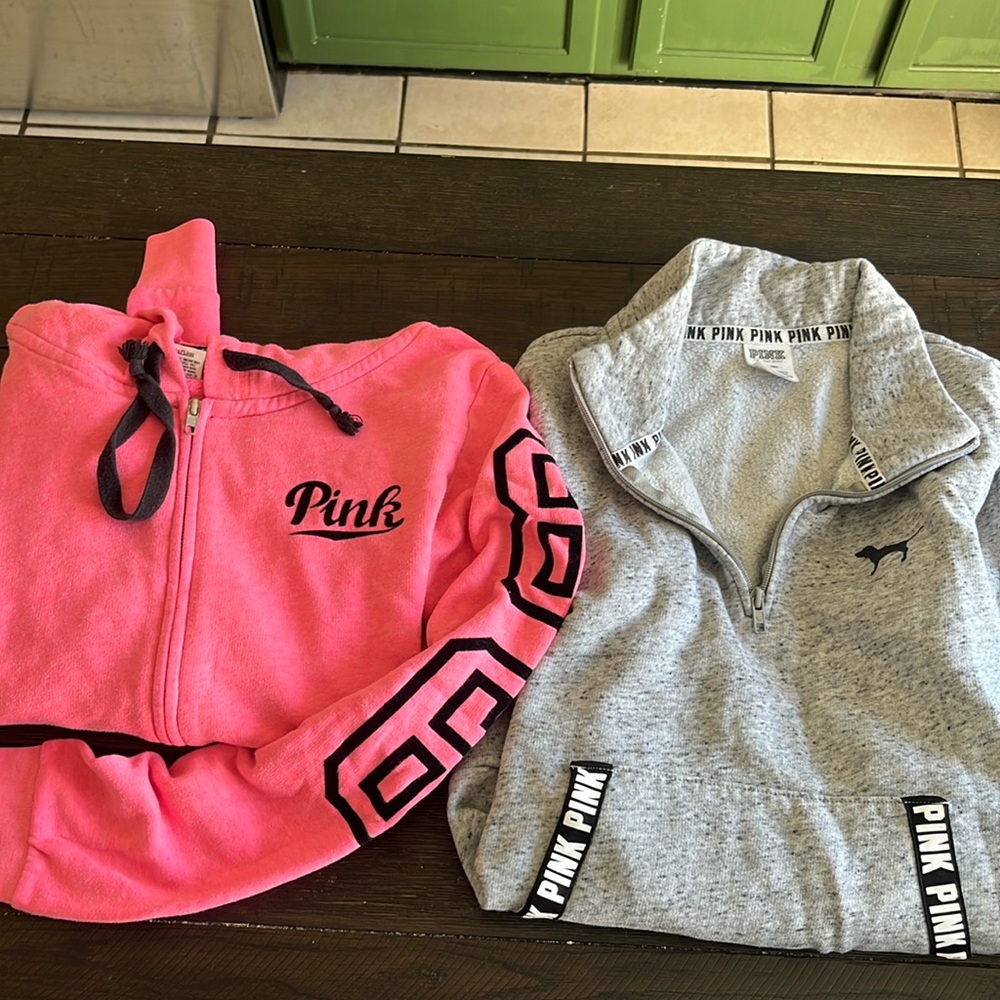 2 PINK hoodies. Medium